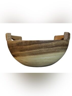 Wooden Serving fruit Bowl in Natural Brown Tones